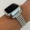 Ultra Apple Watch Band 41mm 45mm 49mm White Gold & or Silver Swarovski Crystal Bezel Case Cover Smartwatch Bumper Bling Series 7,8