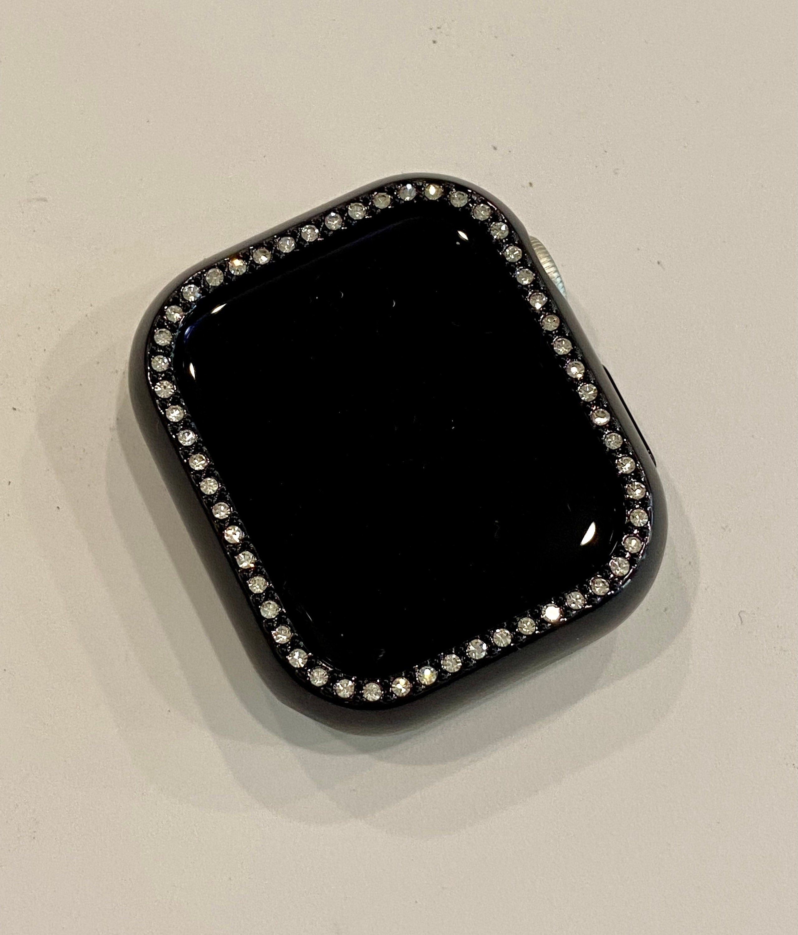 Black Apple Watch Cover with Swarovski Crystals for Iphone Watch, Sparkling Apple Watch Case Protector 41mm 45mm 49mm Ultra Iwatch Candy