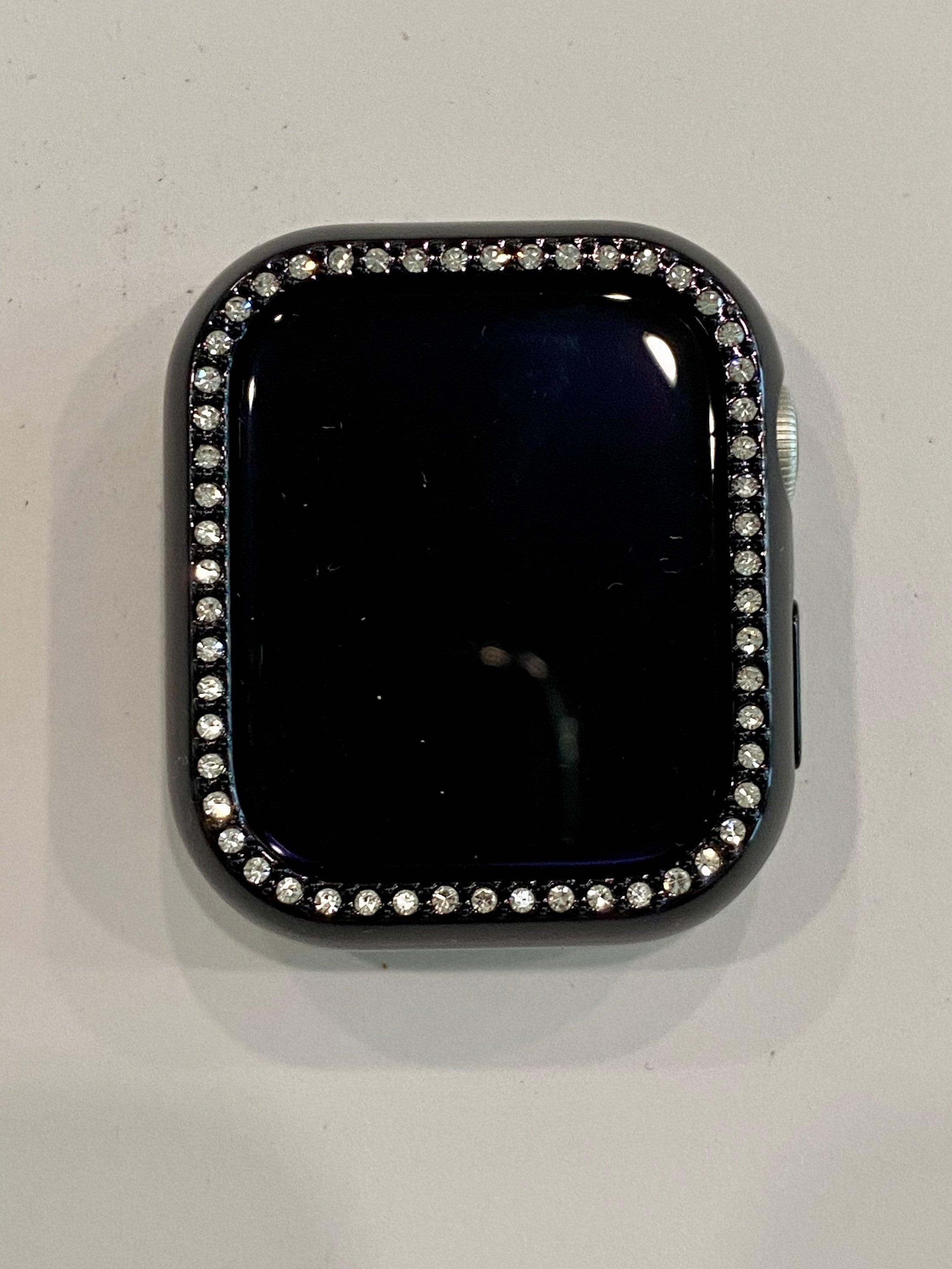 Black Apple Watch Cover with Swarovski Crystals for Iphone Watch, Sparkling Apple Watch Case Protector 41mm 45mm 49mm Ultra Iwatch Candy