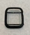 Series 7-8 41mm 45mm Apple Watch Band Stainless Steel & or Black on Black Lab Diamond Bezel Cover Iwatch Bumper