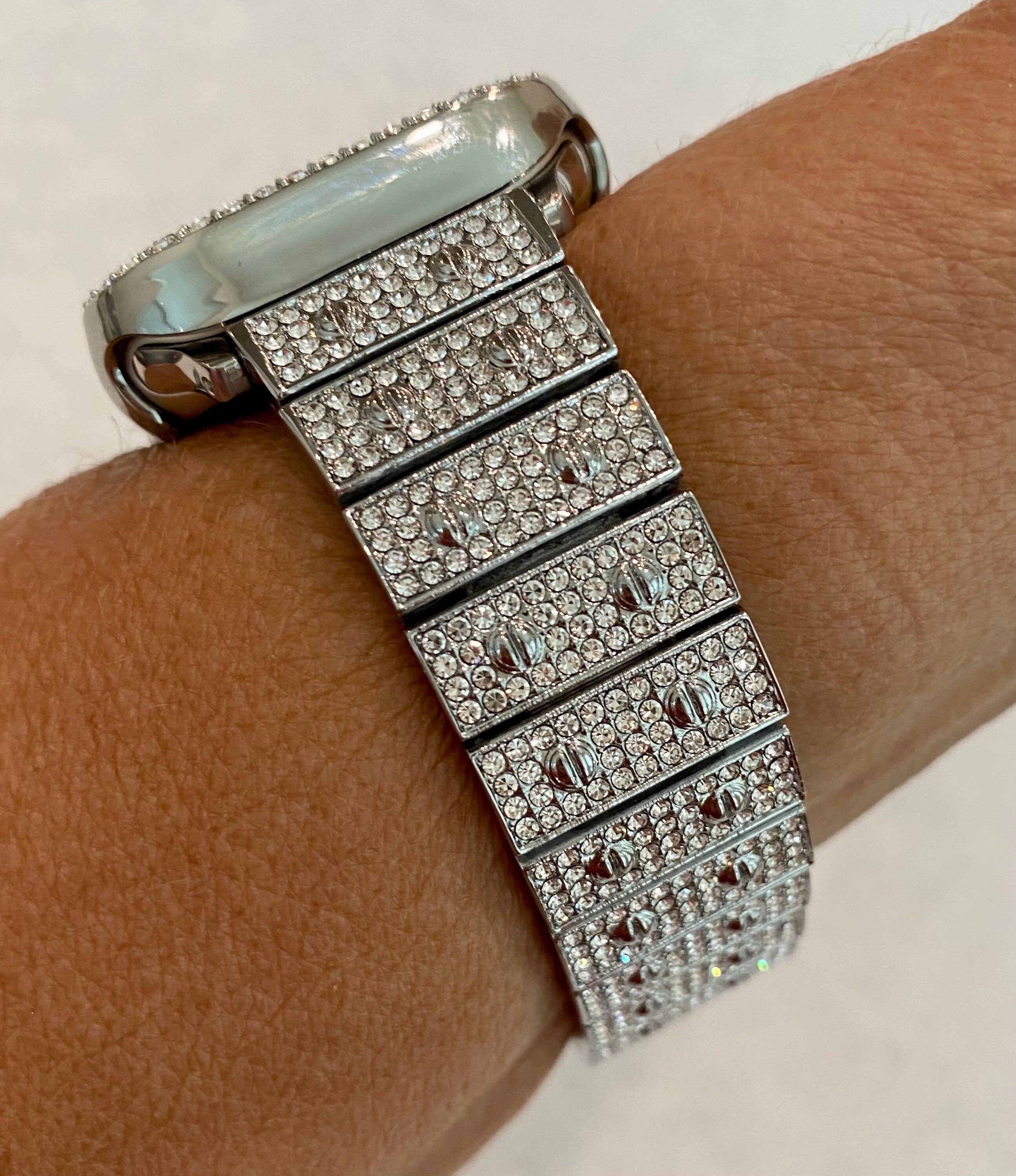 Ultra 49mm Apple Watch Band 41mm 45mm Swarovski Crystals & or Silver Apple Watch Case Iwatch Bumper Bling 38mm-45mm Smartwatch Bumper