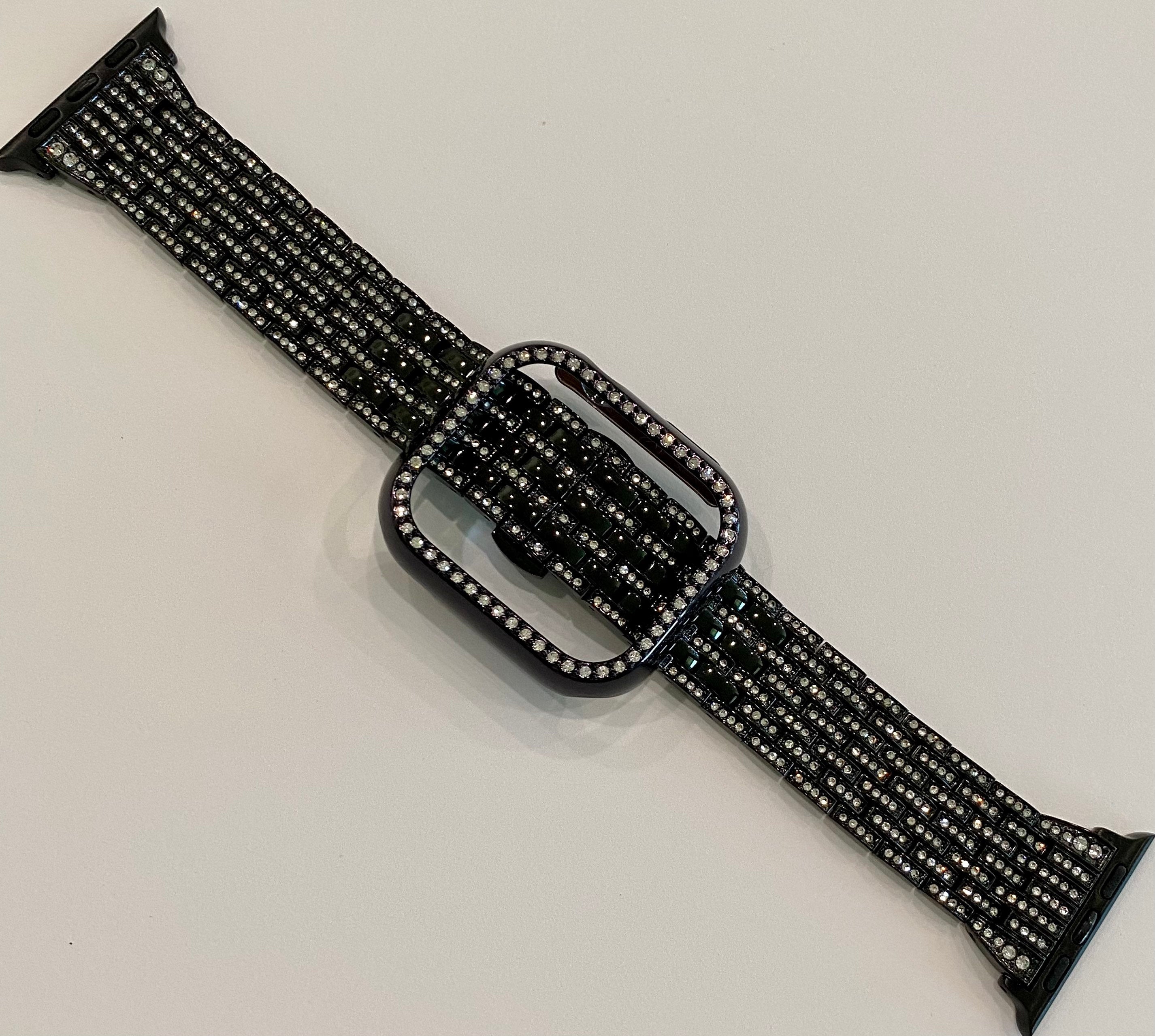 41mm 45mm 49mm Apple Watch Band Series 7-8 Swarovski Crystals & or Apple Watch Bezel Cover Silver, Gold, Rose Gold, Black Smartwatch Bumper