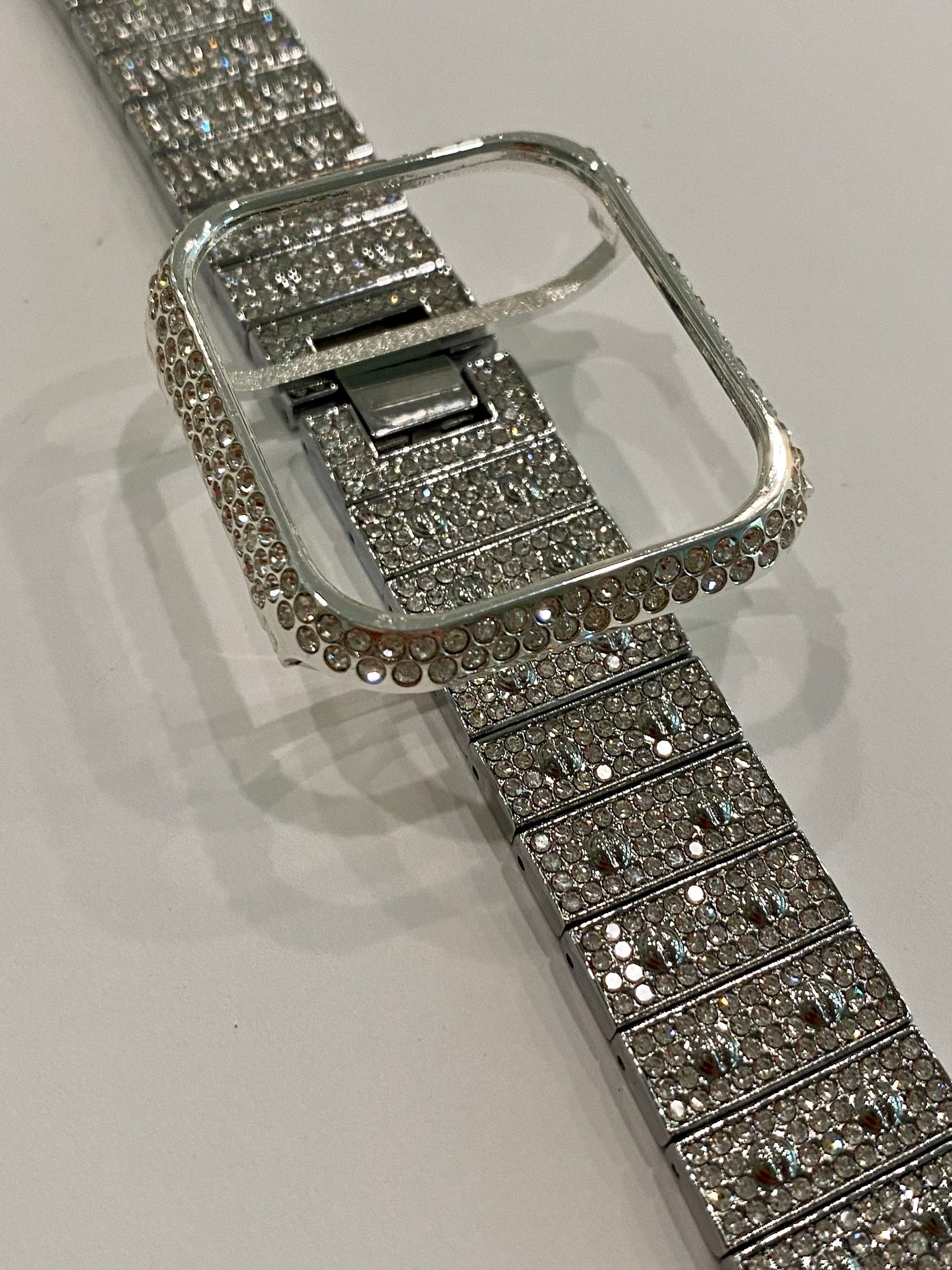 Apple Watch Band Womens 41mm 45mm Silver or Gold Swarovski Crystals & or Apple Watch Bezel for Iphone Watch Bling Iwatch Case