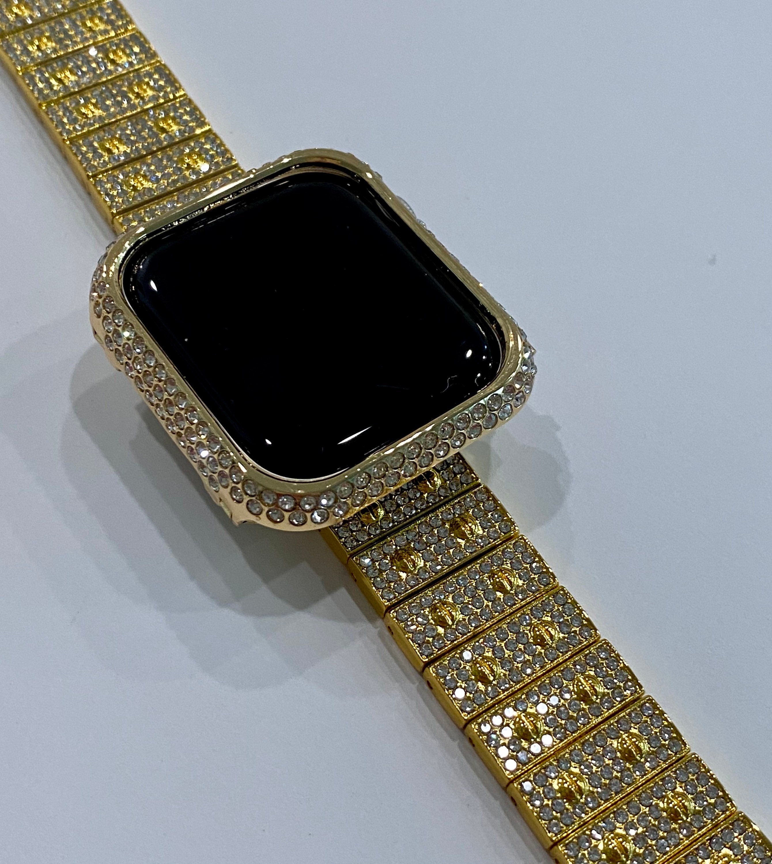 Apple Watch Band Womens 41mm 45mm Silver or Gold Swarovski Crystals & or Apple Watch Bezel for Iphone Watch Bling Iwatch Case