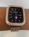 Series 2-8 Apple Watch Case Cover 3.5mm Lab Diamond Bezel Rose Gold Smartwatch Bumper 38mm-45mm