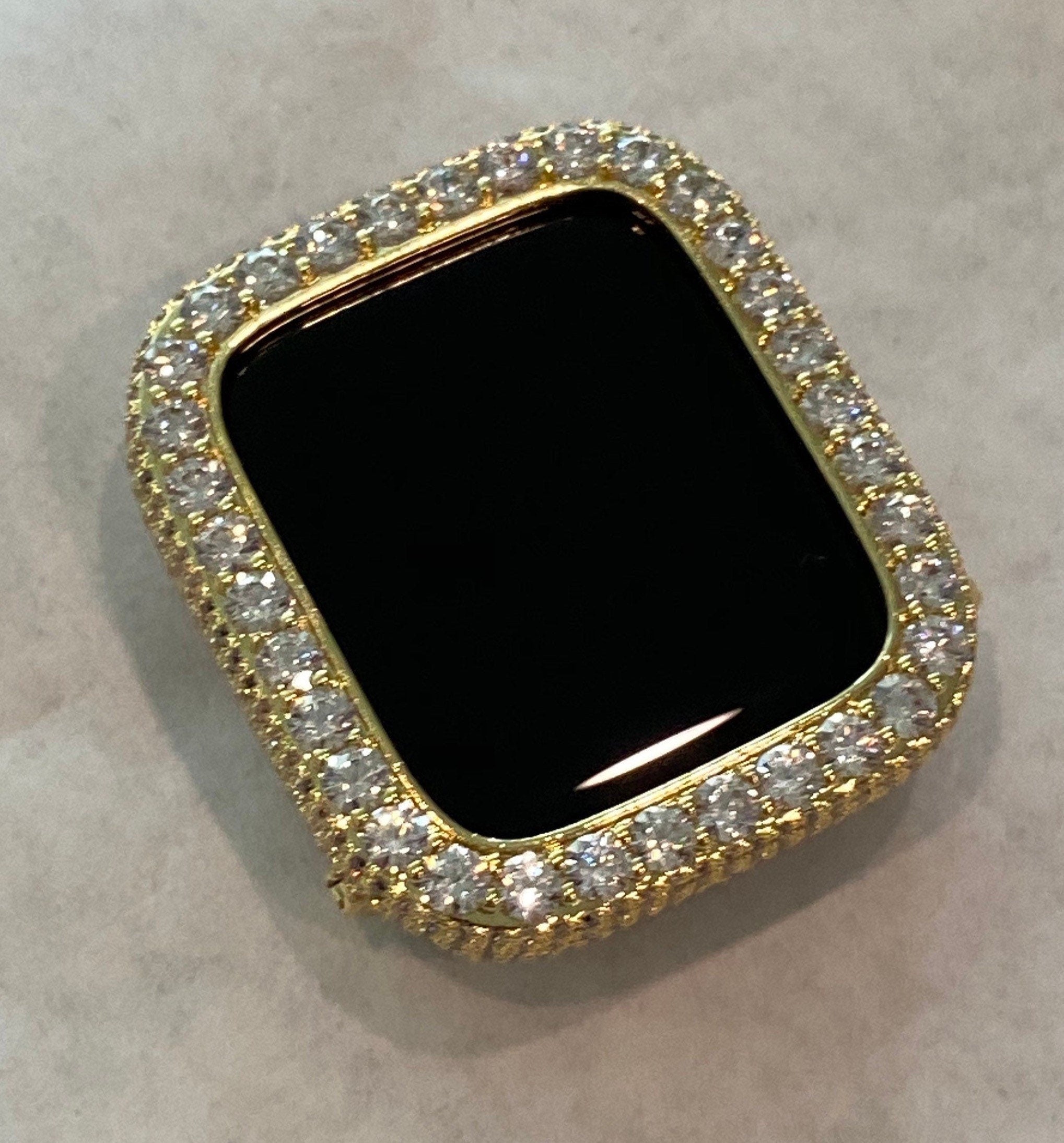 Apple Watch Case Yellow Gold 38mm 40mm 41mm 42mm 44mm 45mm Apple Watch Cover Lab Diamond Bezel Iwatch Candy Bumper Bling