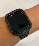 41mm 45mm Apple Watch Band Series 7-8 Stainless Steel & or Black on Black Lab Diamond Bezel Cover Iwatch Bumper Series 1-8 SE