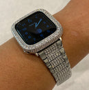 Series 8 Apple Watch Band Series 41mm 45mm Silver Swarovski Crystals & or Lab Diamond Bezel Cover Smartwatch Bumper Bling 38 40 42 44mm