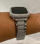 Series 8 Apple Watch Band Series 41mm 45mm Silver Swarovski Crystals & or Lab Diamond Bezel Cover Smartwatch Bumper Bling 38 40 42 44mm