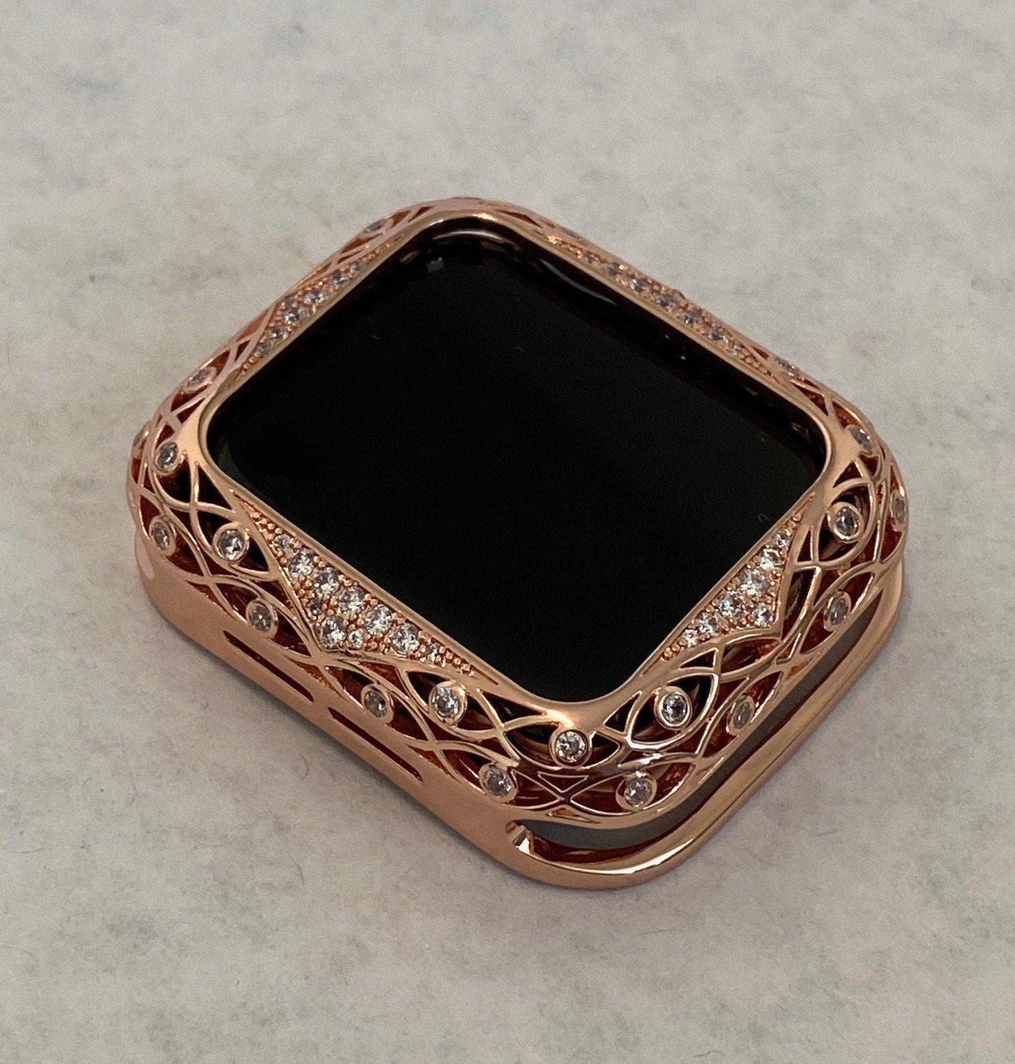 Apple Watch Cover 38mm 40mm 42mm 41mm 44mm 45mm Bezel Rose Gold Crystal Smartwatch Bumper Series 2-9 SE Iwatch Candy Bling