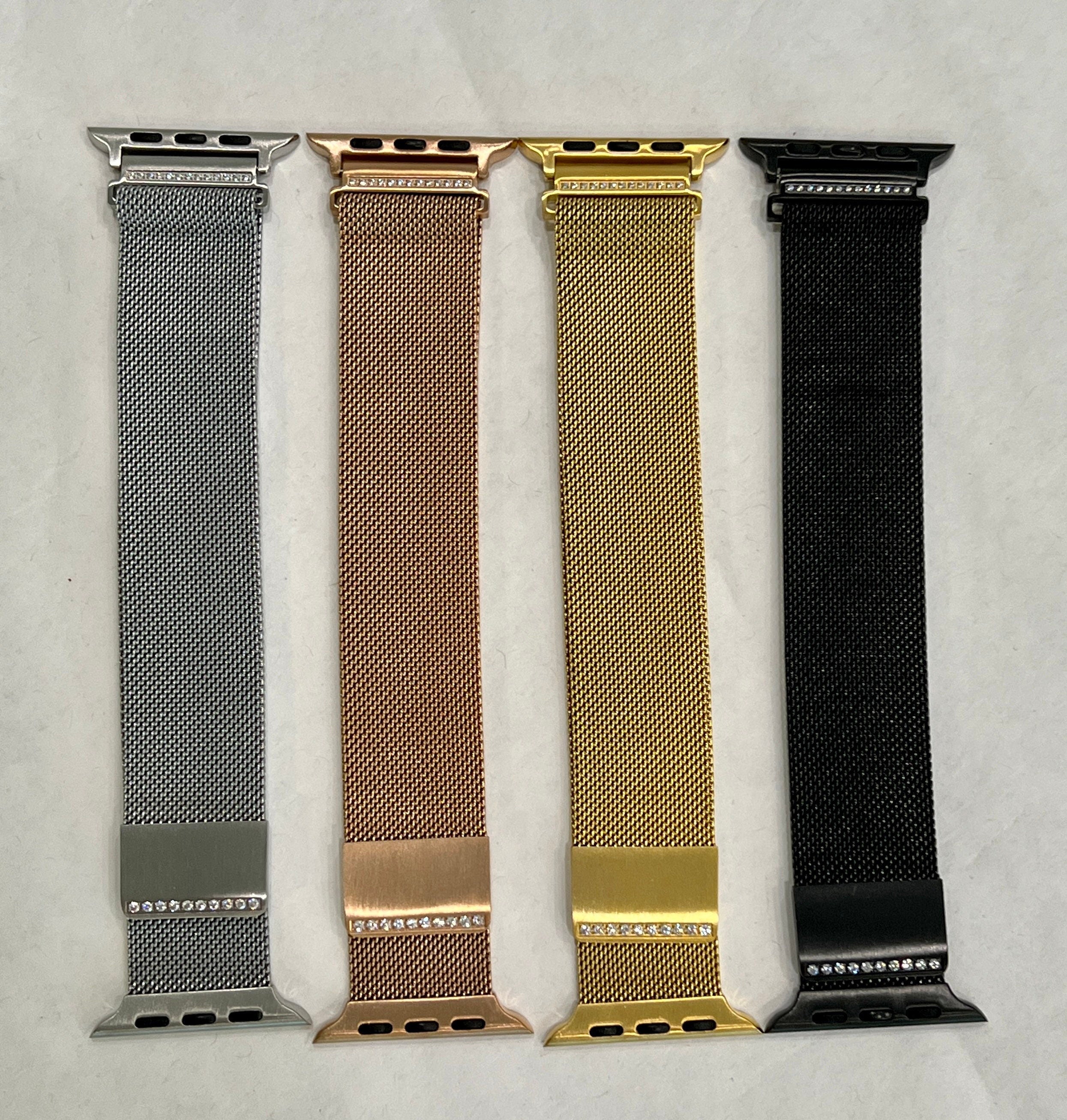 Apple Watch Band Women Milanese Loop Crystal Milanese Band Stainless Steel Choice of Colors Final Sale 38mm-45mm Series 2-9 SE