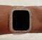 Apple Watch Band 41mm 44mm Rose Gold Stainless Steel Ultra Thin & or Lab Diamond Bezel Cover Bling for Smartwatch 38-45mm Series 1-8