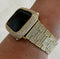 Series 1-8 Pave Apple Watch Band 38 40 41 42 44 45mm Gold & or Lab Diamond Bezel Cover Smartwatch Case Bling