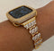 Gold Apple Watch Band Swarovski Crystals Series 1-8 & or Lab Diamond Bezel Bumper Cover Smartwatch Bumper Bling 38mm-45mm