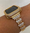 Gold Apple Watch Band Swarovski Crystals Series 1-8 & or Lab Diamond Bezel Bumper Cover Smartwatch Bumper Bling 38mm-45mm