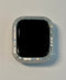 Apple Watch Bezel Cover 40mm 44mm 3 Rows of Lab Diamond Baguettes in 14k White Gold Plated Metal