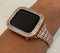 Custom Rose Gold Apple Watch Band Womens Style sizes 38mm-45mm & or Baguette Apple Watch Cover Lab Diamond in 14K Rose Gold Plating Protective Apple Watch Case From Iwatch Candy Bling Handmade
