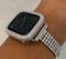 Silver Apple Watch Band and or Custom White Gold Apple Watch Cover Bezel Lab Diamonds 38 40 41 42 44 45mm, Smartwatch Bumper