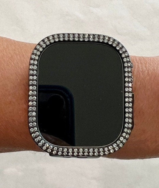 49mm Ultra 1-2 Apple Watch Case Black made with CRYSTALLIZED™- Swarovski Elements Iphone Watch Cover Apple Watch Face Bling Gift for her him