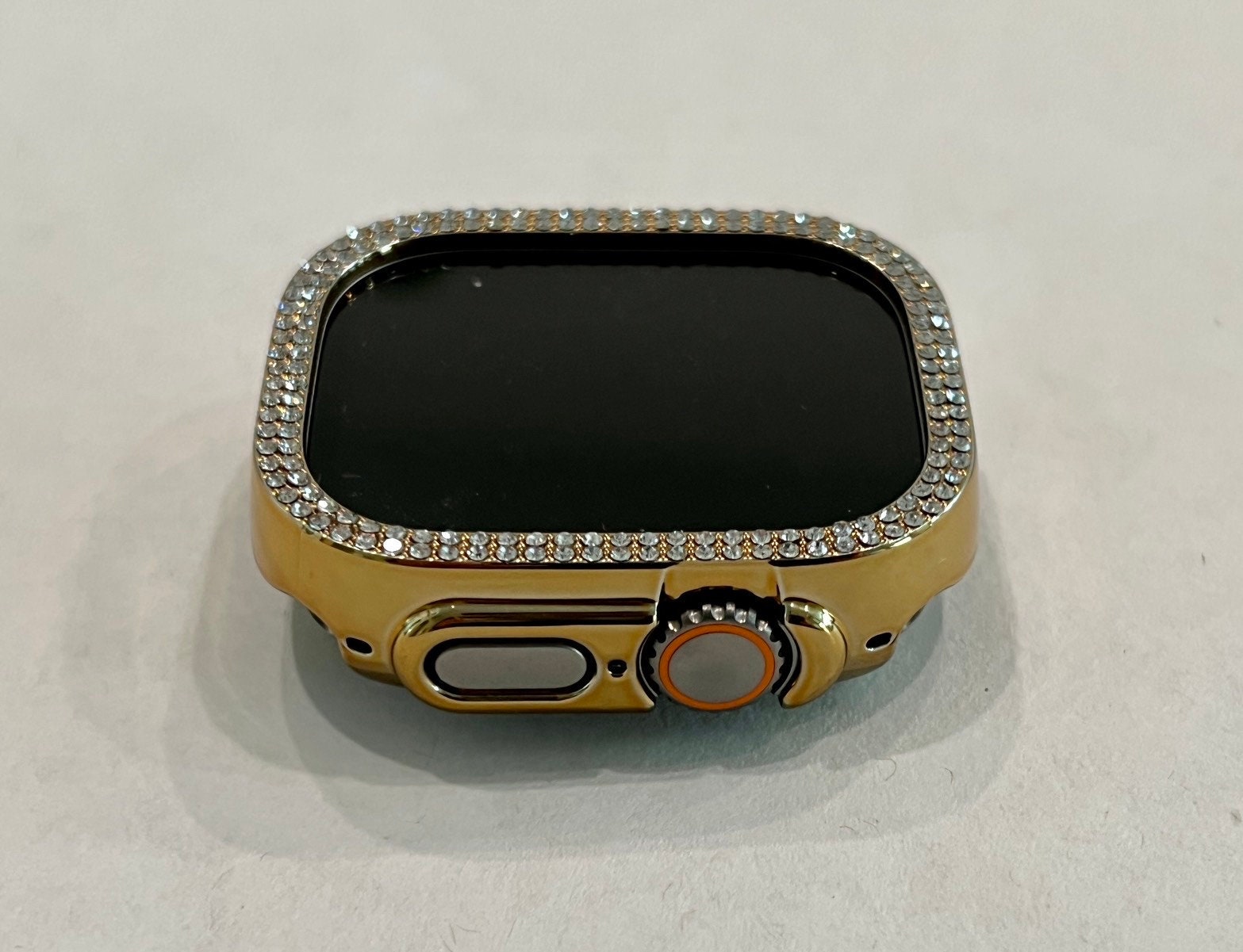 Apple Watch Band Series 10 42mm 46mm Gold Swarovski Crystal & or Apple Watch Case Iphone Watch Cover Apple Watch 38mm-49mm Iwatch Case