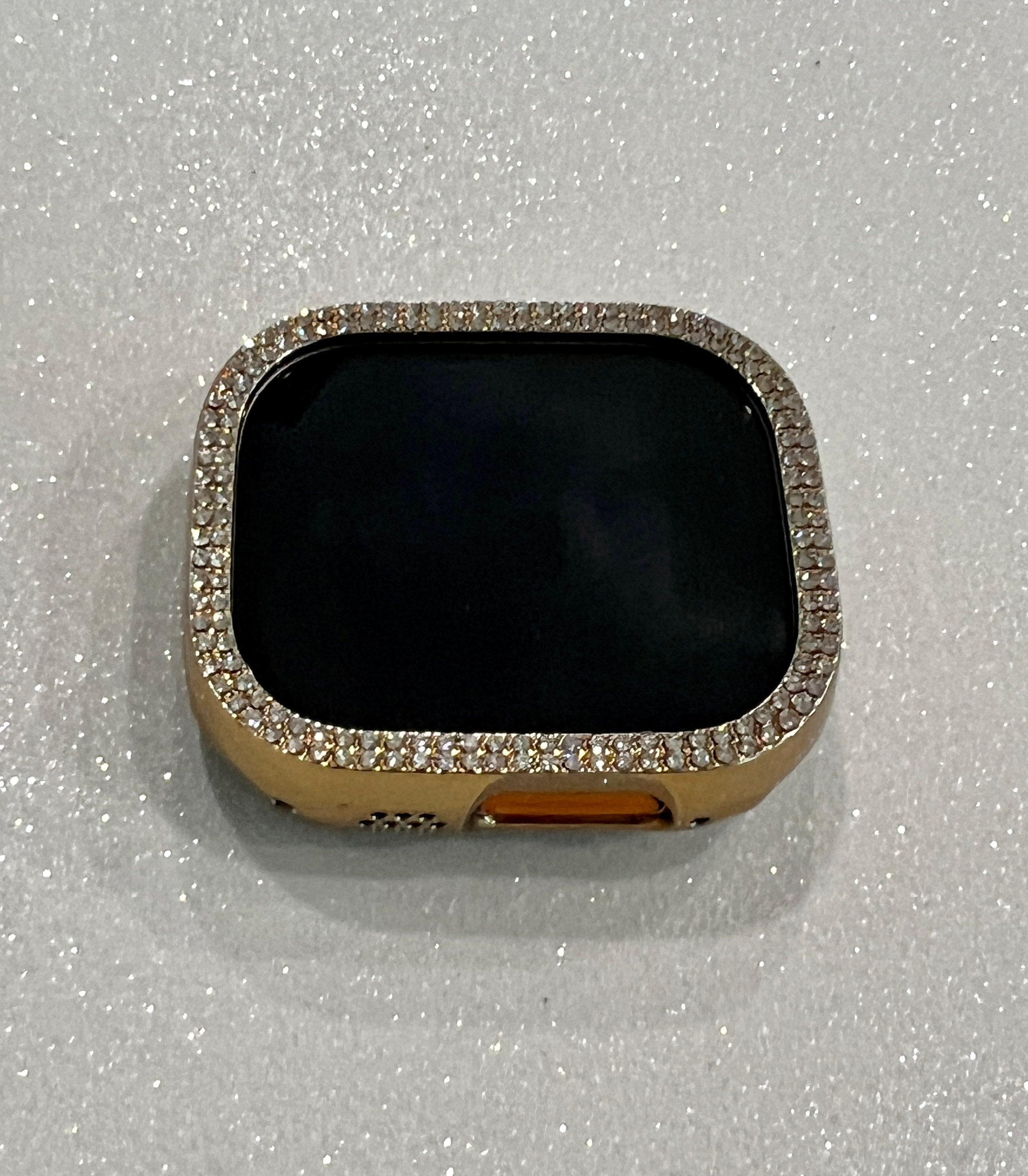 Series 10 Apple Watch Case 42mm 46mm Gold Metallic Bezel Swarovski Crystals Apple Watch Cover for Iphone Watch 38mm-49mm Iwatch Candy Bling