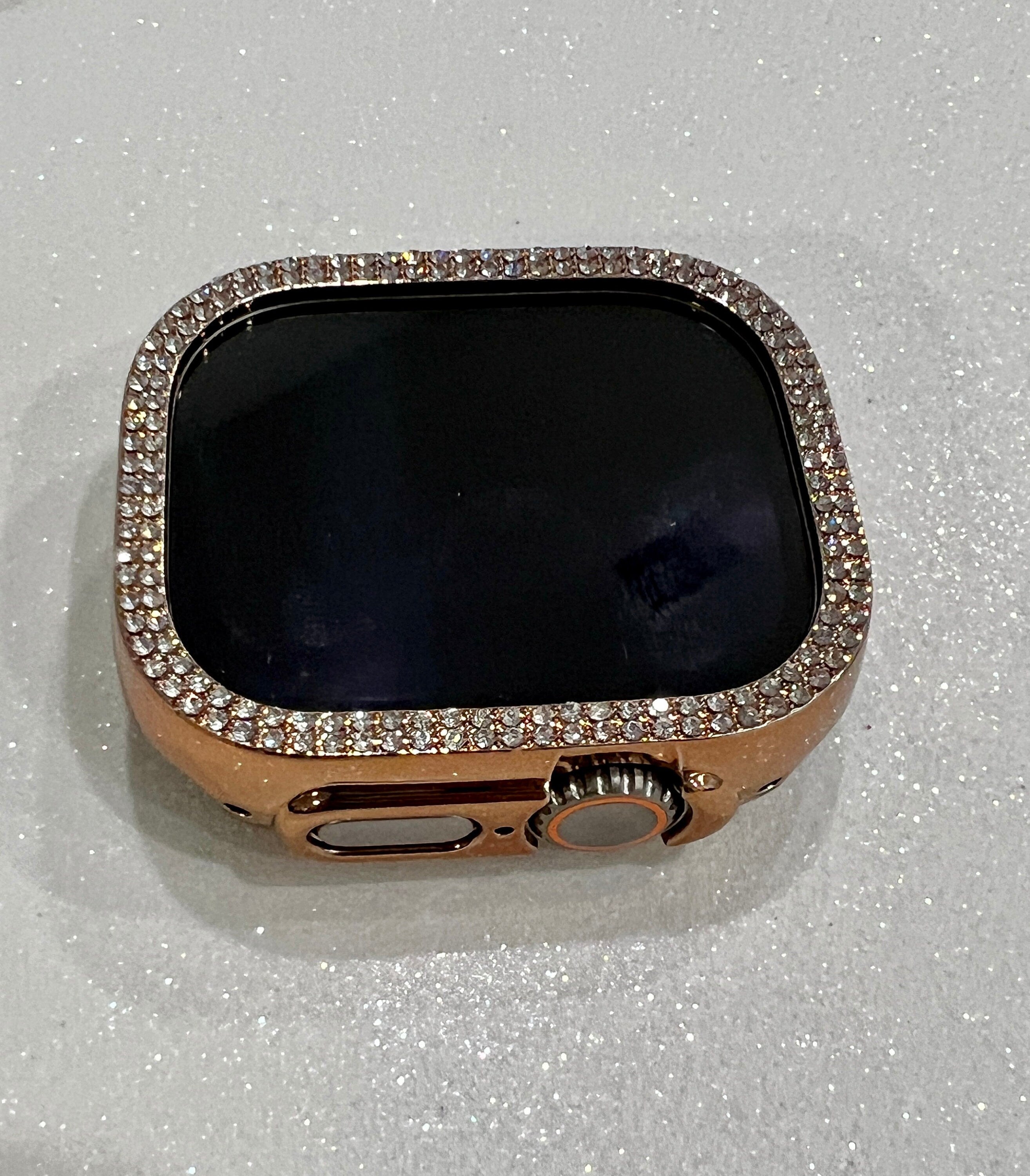 Apple Watch Cover Rose Gold Series 10 Swarovski Crystals 38mm-49mm Series Apple Watch Face Protector for Iphone Watch Apple Watch Bezel