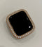 Series 1-8 Rose Gold Apple Watch Bezel 2.5mm Lab Diamond 38 40 41 42 44 45mm Iwatch Case Cover Iwatch bling Series