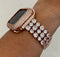 Rose Gold Apple Watch Band Womens 41mm 45mm 49mm Ultra Crystals & or Apple Watch Cover Lab Diamonds 38, 40, 41, 42, 44, 45, 49mm