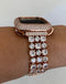 Rose Gold Apple Watch Band Womens 41mm 45mm 49mm Ultra Crystals & or Apple Watch Cover Lab Diamonds 38, 40, 41, 42, 44, 45, 49mm