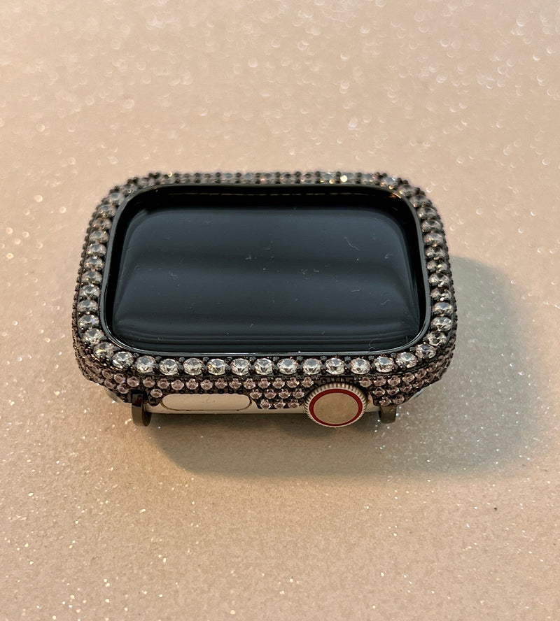 Bling Apple Watch Cover Lab Diamond Bumper Case Black Crystal 38mm 40mm 42mm 44mm 41mm 45mm 49mm Ultra Iwatch Candy Bumper