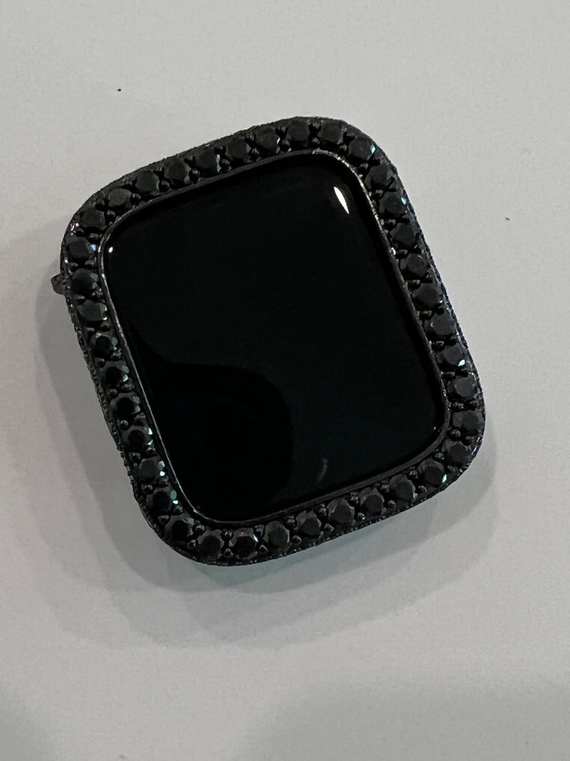 Apple Watch Band Black Stainless Steel & or Apple Watch Cover Lab Diamond Bezel Apple Watch Case 38 40 41 42 44 45 49mm Ultra Iwatch Candy