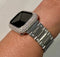 49mm Ultra Apple Watch Band Silver Stainless Steel Minimalist & or Apple Watch Case Lab Diamond Bezel Apple Watch Cover Iwatch Candy 38-45mm