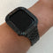 Designer Black Apple Watch Band Crystal Baguettes 41mm 45mm & or Apple Watch Case Baguette Lab Diamond Bezel Apple Watch Cover