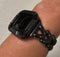 Black on Black Apple Watch Band, Sleek Iphone Watch Band V Link & or Apple Watch Case Baguette Lab Diamond Bezel Iwatch Cover Bling