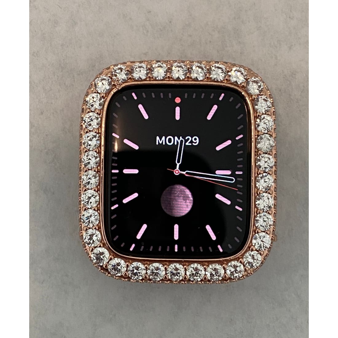 Series 1-8 Rose Gold Apple Watch Series 8 Case Cover 3.5mm Lab Diamond Bezel Bling 38mm to 45mm - 41mm apple watch, 45mm apple watch, apple