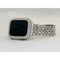 Silver Apple Watch Band Swarovski Crystal Baguettes & or Apple Watch Cover Lab Diamond Bezel Case Bling 38mm-49mm Ultra S1-8 - 40mm apple