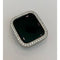 Silver Apple Watch Band Womens Swarovski Crystal Baguettes 49mm Ultra 41mm 45mm & or Apple Watch Cover Lab Diamond Smartwatch Bumper 38-45mm