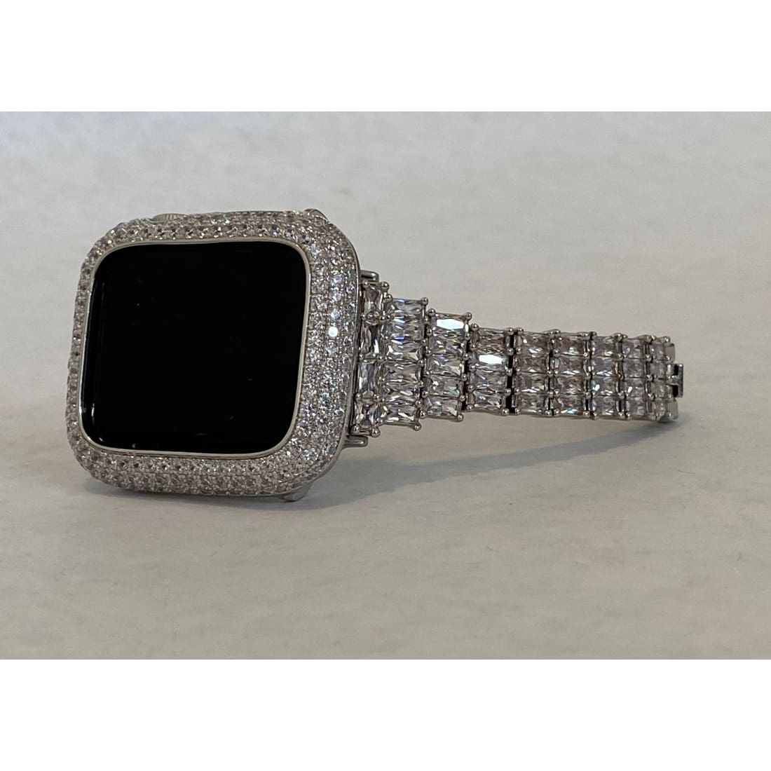 Ultra 49mm Apple Watch Band Silver Swarovski Crystals & or Apple Watch Cover Lab Diamond Bezel Smartwatch Bumper Case 38mm-49mm - apple