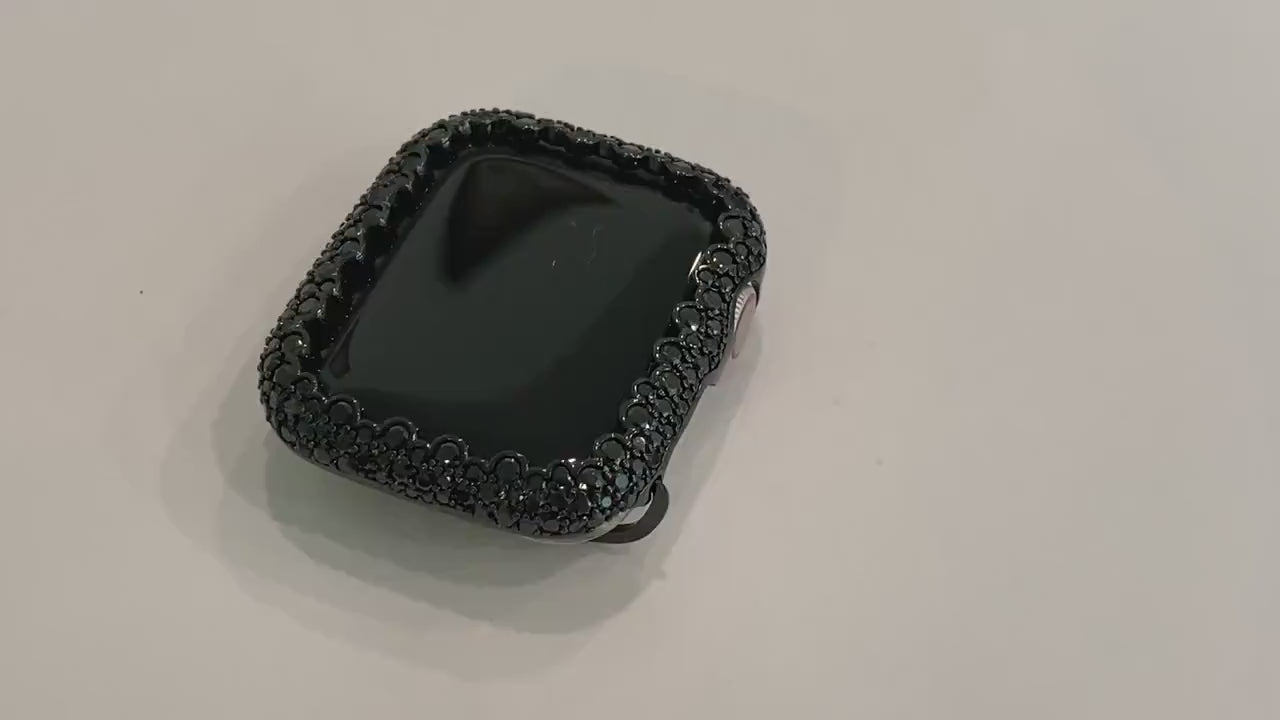 41mm 45mm Black Apple Watch Bezel Cover Black Lab Diamond Bezel Iwatch Bumper 38mm 40mm 42mm 44mm Series 7