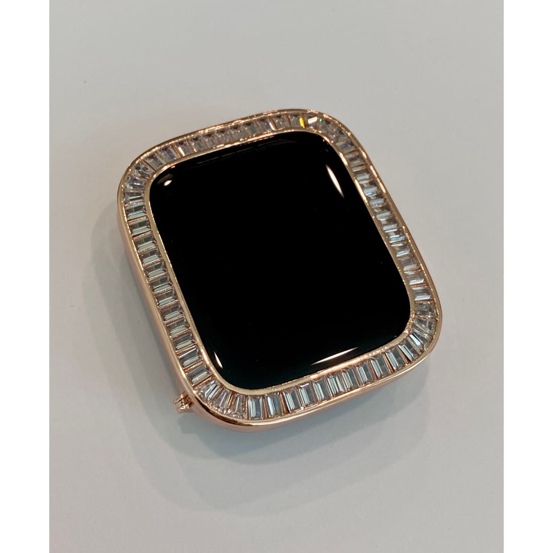 Apple Watch Band 40mm 44mm Rose Gold Swarovski Crystal Baguettes 38mm42mm & or Baguette Lab Diamond Bezel Cover