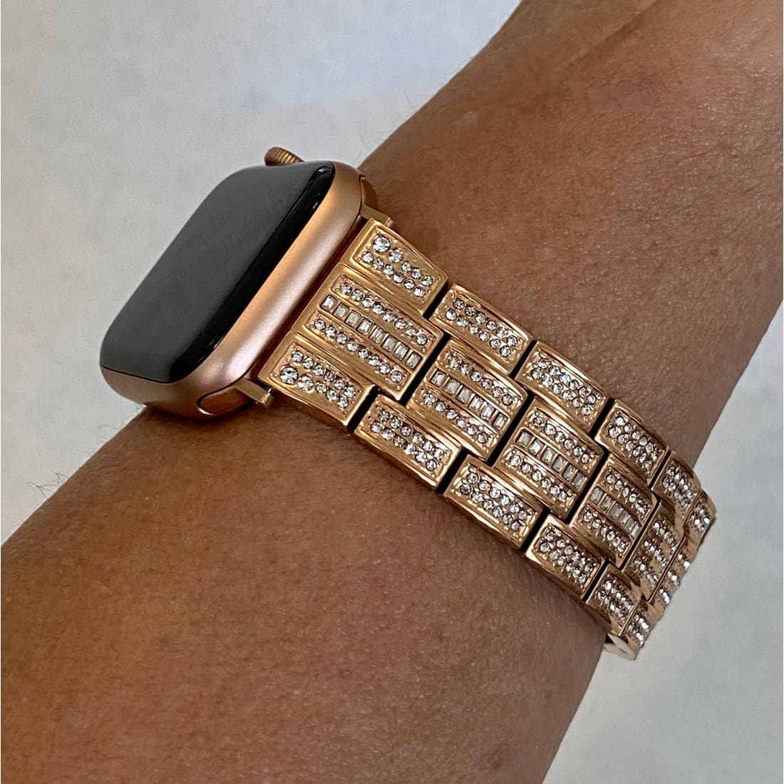 Apple Watch Band Ultra 49mm 38mm 40mm 41mm 42mm 44mm Stainless Steel Swarovski Crystals Silver, Rose Gold, Gold Iwatch Band