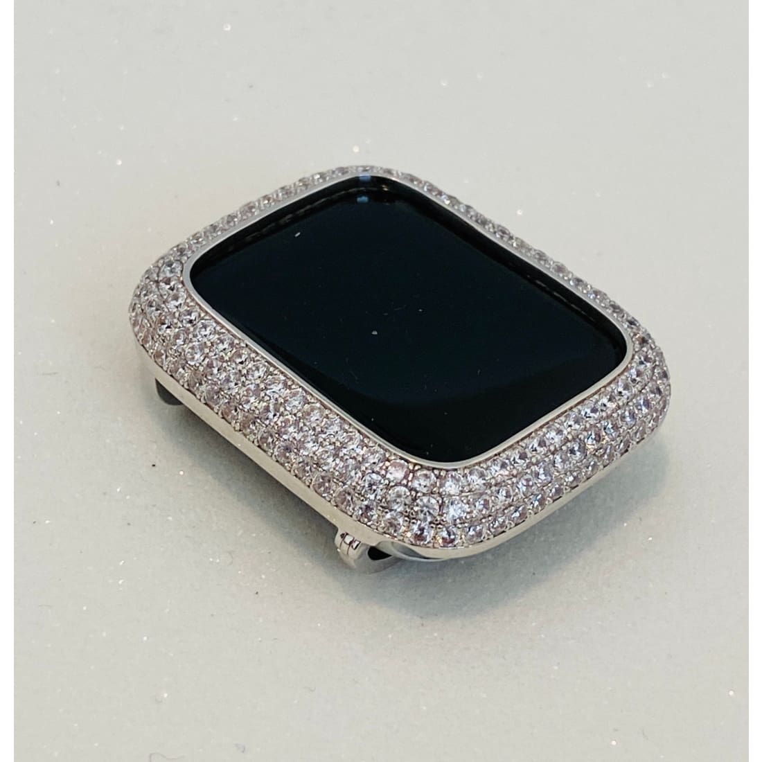 Bling Apple Watch Band Women's Swarovski Crystals & or Silver Lab Diamond Bezel Cover Smartwatch Bumper 38mm-45mm