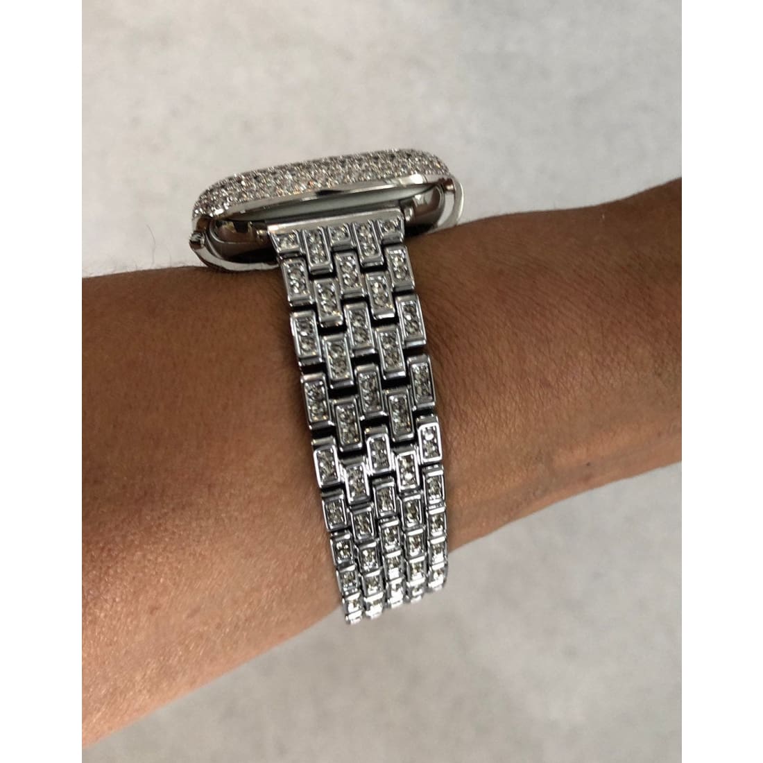 Bling Apple Watch Band Women's Swarovski Crystals & or Silver Lab Diamond Bezel Cover Smartwatch Bumper 38mm-45mm