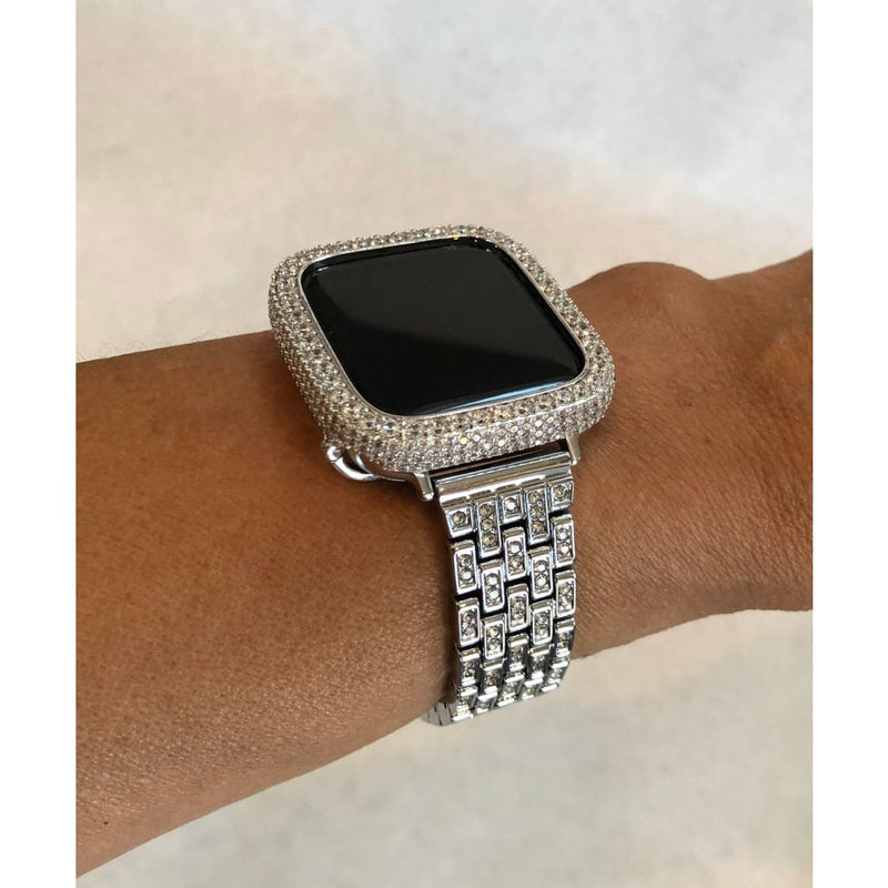 Triangle Diamond Metal Watch Band For Apple Watch Ultra 49mm&Watch Ultra 2  49mm / Series 9&8&7 45mm / SE 3&SE 2&6&SE&5&4 44mm / 3&2&1 42mm (Silver) |  ZA | PMC Jewellery