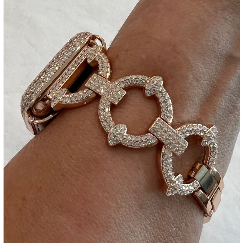 Chain Link Bracelet Band with Premium Crystals for Apple Watch®