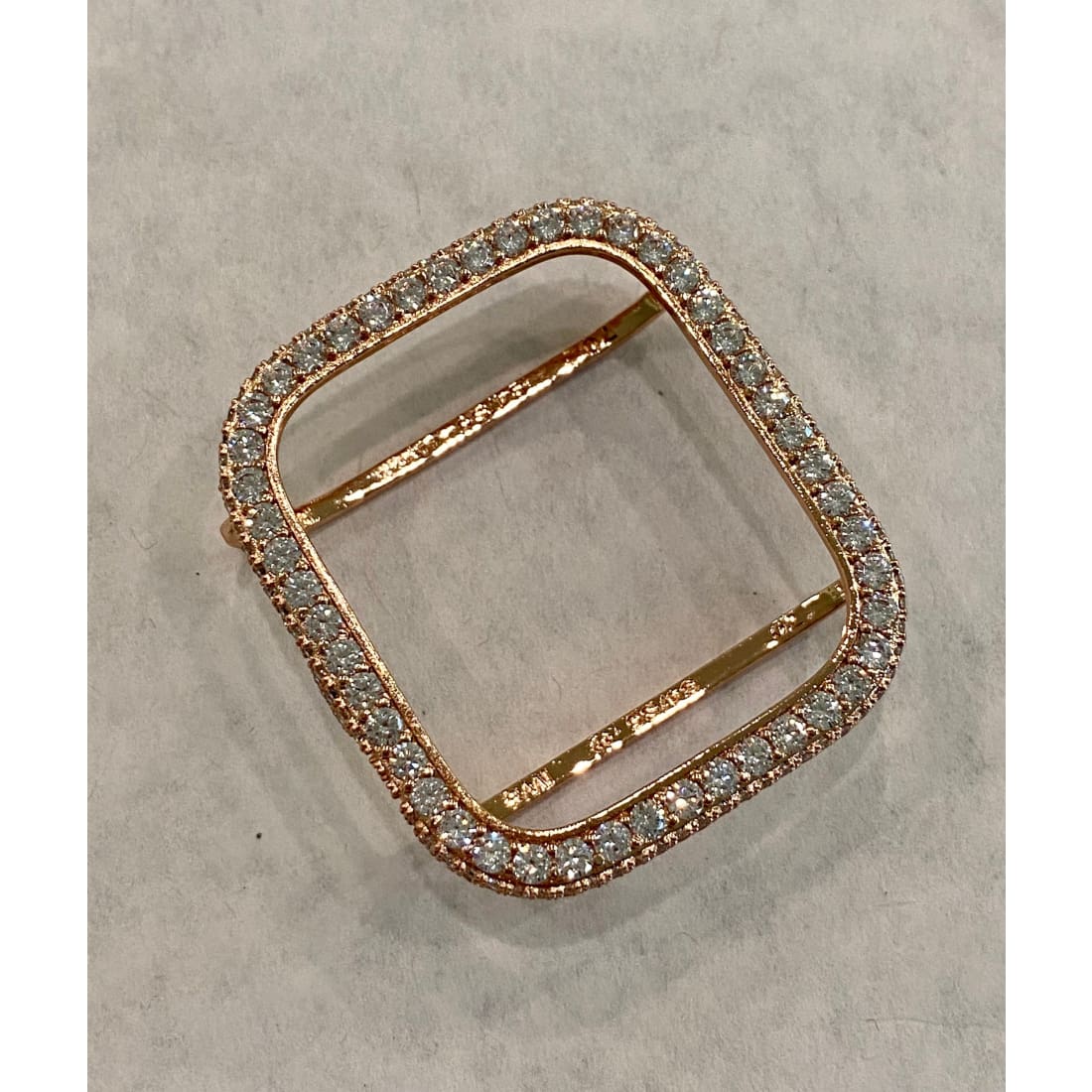 Series 1-8 Rose Gold Apple Watch Band Swarovski Crystal 41mm 45mm & or Lab Diamond Bezel Bumper Cover Bling 38mm-44mm