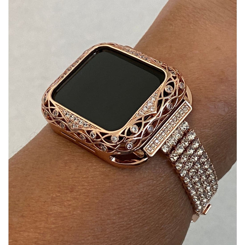 Apple Watch Band Women Rose Gold Swarovski Crystals & Crystal